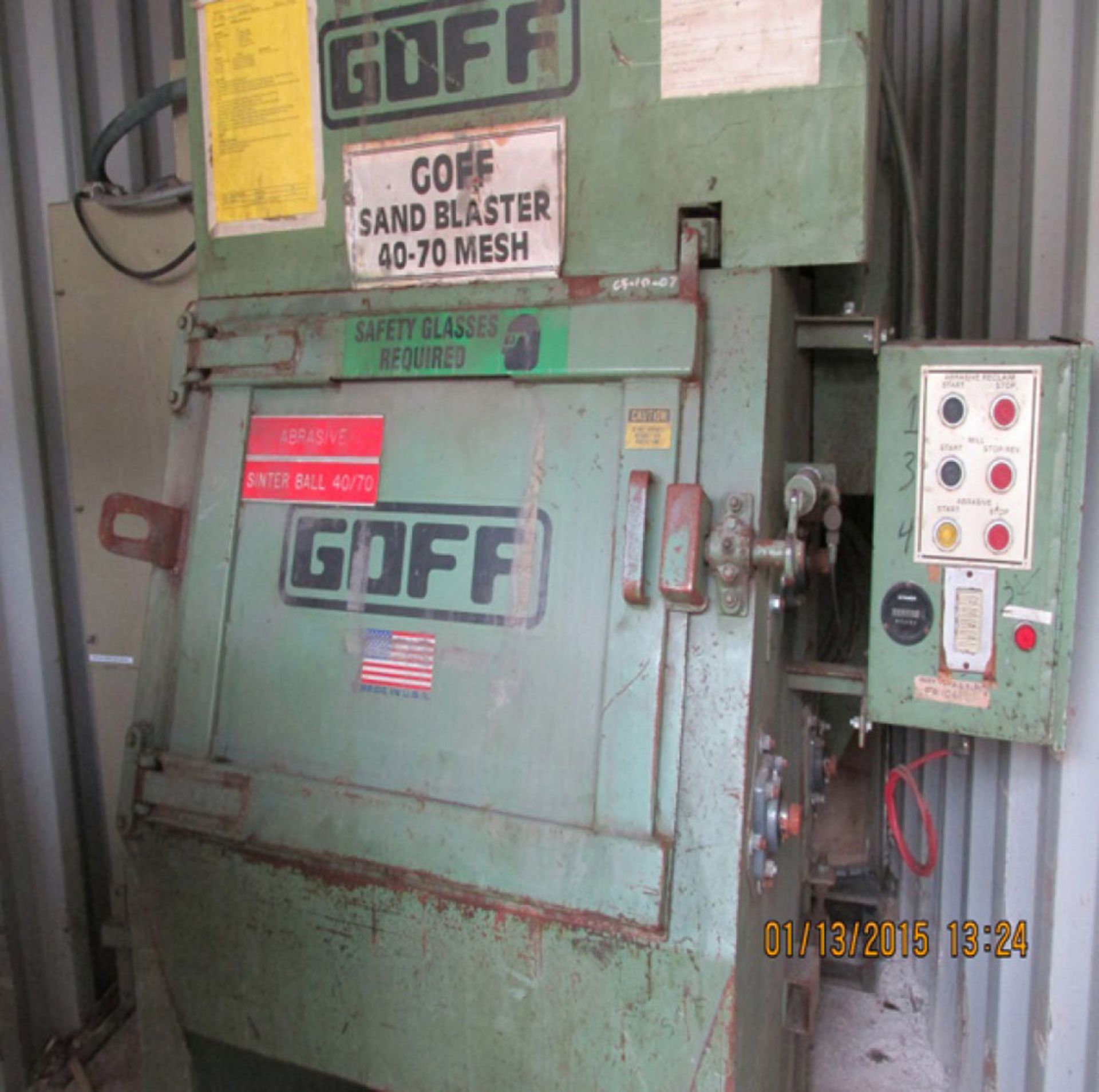 Goff 2  1/2 Cubic Feet Goff Model 2  1/2 Air Blast Machine, S/N 90254-50-3073 (1990), 30" x  24"