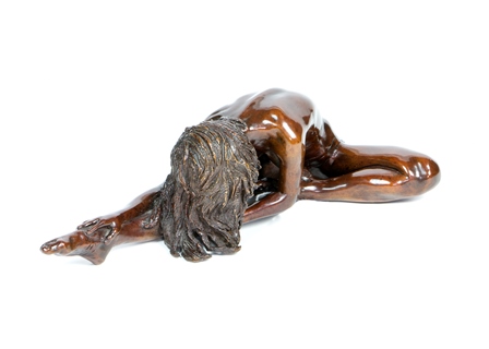 Desmond Fountain (b.1946) "Stretch", a bronze figure of a nude, rich brown patination, edition 2/