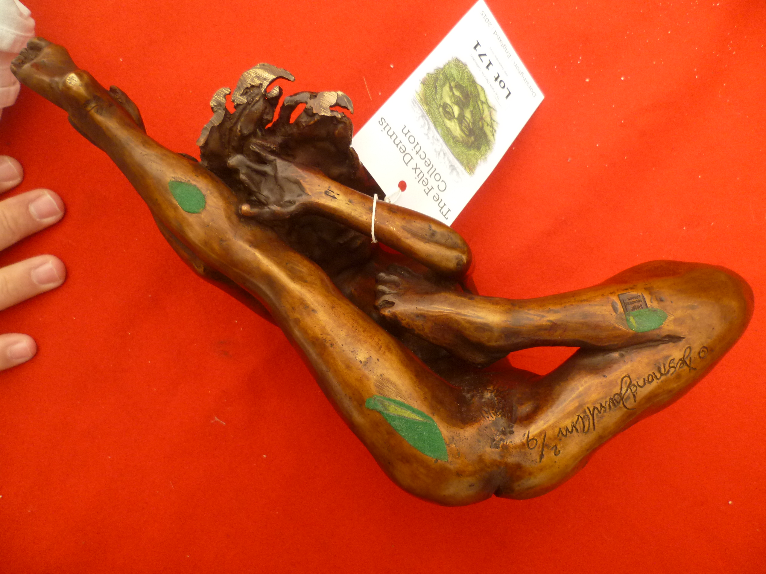 Desmond Fountain (b.1946) "Stretch", a bronze figure of a nude, rich brown patination, edition 2/ - Image 2 of 3