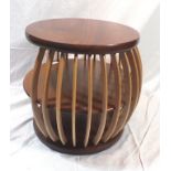"Nigel Brown of Halstock " A lobster pot design craftsman made table with under tier, 46cm high