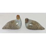 David Meredith A pair of limited edition cast and painted bronze Quail, no.4/8, 20cm illustrated