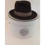 A Lock & Co. Hatters, St James St., London, brown felt Trilby hat size 60 (7 3/8) in original