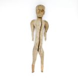 African Tribal Art, SOUTHERN SUDAN 19th century, Bongo culture Ancestral figure, weathered wood,