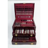 A cased canteen of Kings pattern silver cutlery, Mappin & Webb, Sheffield, 1973-1981, comprising;