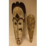 Two Fang masks from Gabon, West Africa