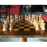 A modern Staunton type wooden chess set