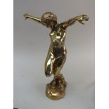 Carl Binder (Swiss 1881-1964) An Art Nouveau ormolu bronze sculpture of a naked young woman, her