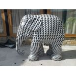 Benjamin Shine (20th century) "Elephant Chic" black and white check, a painted cast composition