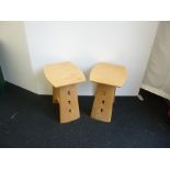 A suite of "Michael Reed" design ash occasional tables, in the style of Charles Rennie Mackintosh,