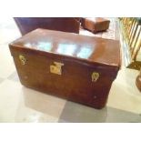 A leather boot trunk by "Peal & Co. Oxford St. London", circa 1900, of copper studded leather