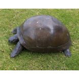 A 20th century bronze tortoise, 60cm long, 30cm high