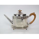 A George III silver teapot and stand, Robert Hennell I, London 1790, the teapot of shaped