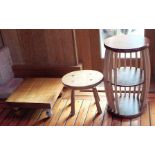 "Nigel Brown of Halstock " A lobster pot design craftsman made table with under tier, 61cm high,