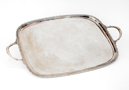 An Edwardian large two handled silver tray, James Dixon & Sons, Sheffield 1902, of rectangular