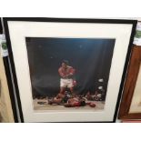 A photographic print of the famous Ali v Liston fight, 52cm x 50.5cm