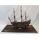 A 20th century hand built scale model of the 17th century war ship "Hollandse Tweedekker", an 80 gun