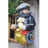 STEVE CONWAY A figure head of a Pirate, carved wood and polychrome, height 1.17m (for restoration)