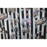 House of Hackney Empire Collection cotton curtain fabric (Anthropomorphized animals dressed up in