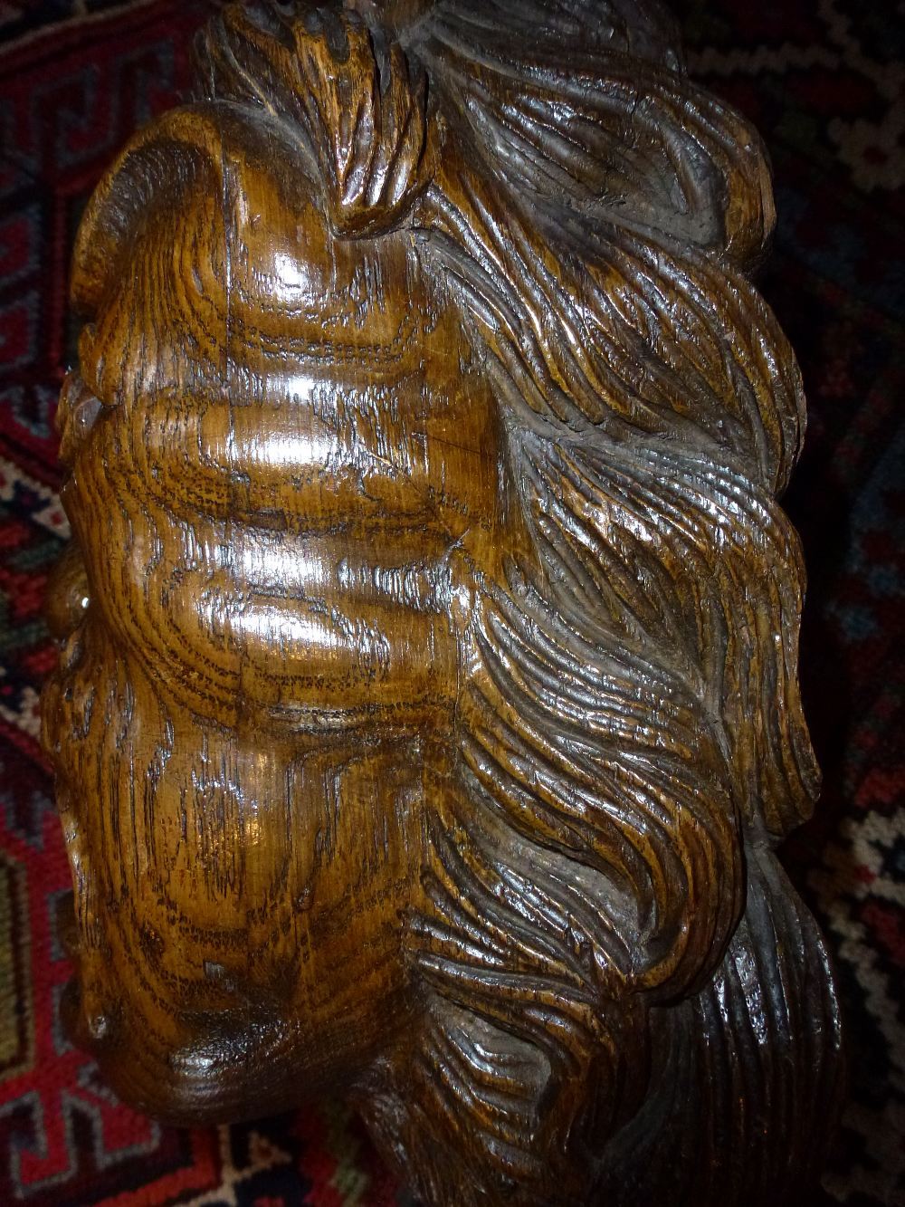 A 19th century carved oak mask of a lion, probably English, 36cm by 26cm illustrated - Image 5 of 7