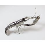 A Spanish silver articulated lobster, naturalistically modelled with articulated tail, legs and