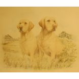 JAMES ROWLEY Two Yellow Labradors, limited edition print, signed and numbered 103/850 in pencil,