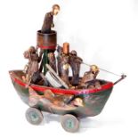 Peter Eugene Ball (b.1943) "A Ship of Fools" carved and driftwood, nailed copper and partially