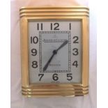 A Jaeger Le Coultre reverso brass cased wall clock, late 20th century in the Art Deco style,