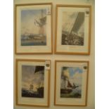 AFTER GEOFF HUNT Four limited edition prints depicting sailing scenes, and a verse from a poem