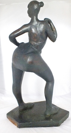 A 20th century plaster sculpture in the manner of Robert Crumb, "Fantasy" a stylized woman, in - Image 4 of 4