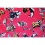 House of Hackney Empire Collection cotton curtain fabric (Anthropomorphized animals dressed up in