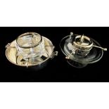 A 'Christofle' silver plated caviar dish, together with a blown glass and silver plated caviar dish,