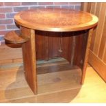 Johnny Grey Design - a contemporary circular desk, having figured maple and walnut veneers, circular