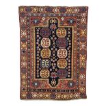 Caucasian-Kazak-prayer rug  first half of the 20th century, ghiordes-knot, worn, incomplete at the