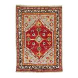 Anatolian-Ghiordes Mejid-prayer rug  around 1920, ghiordes-knot, worn, restored, 150*102 cm