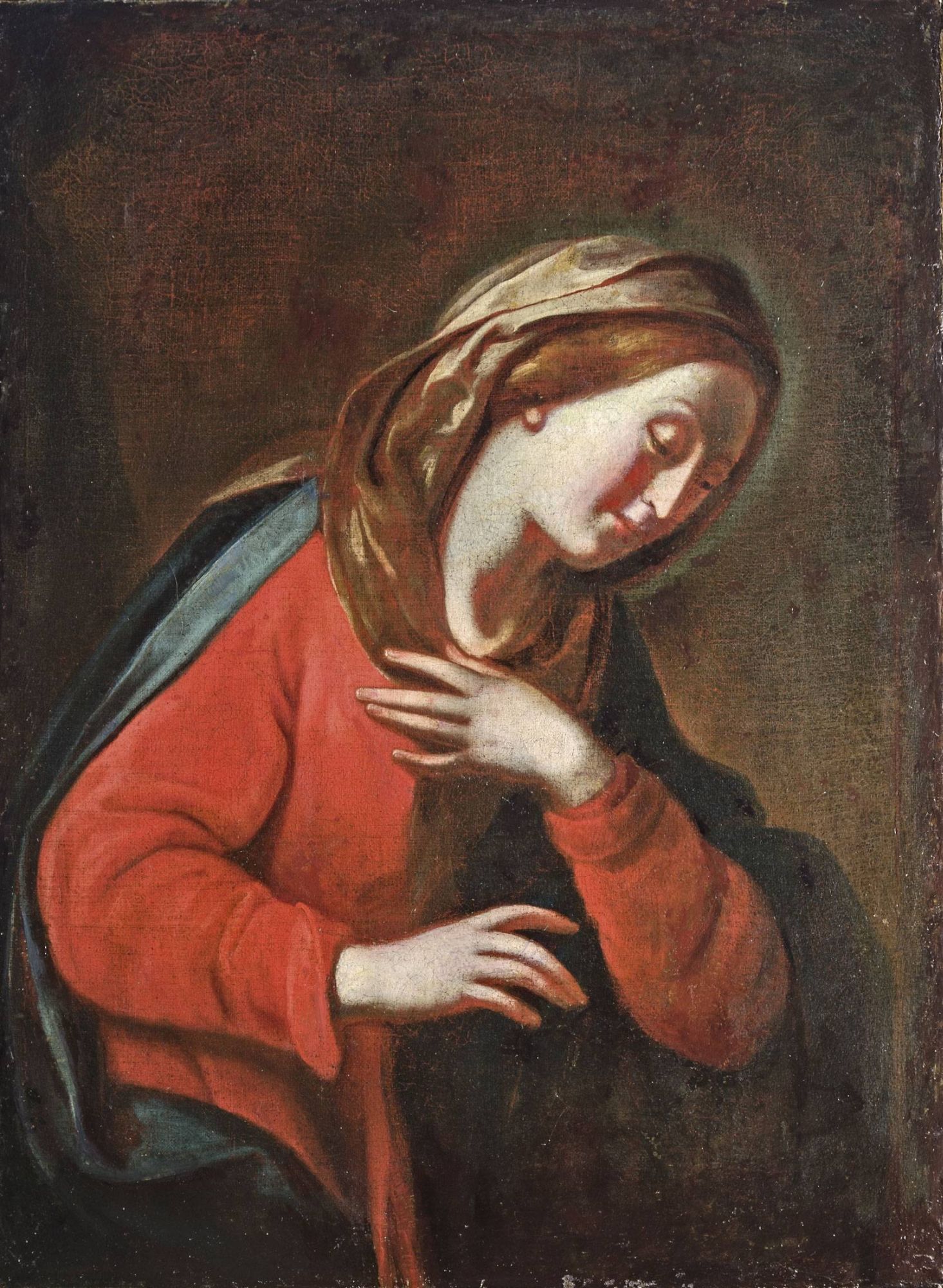 Norhtern-Italian painter, around 1700  - Madonna 94*69 cm, oil on doubled canvas  Reserve price: