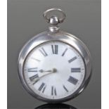 Victorian silver pair cased pocket watch, Beha Schwerer & Co, No 14073, Birmingham date letter Z,