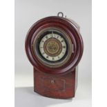 Rare circa 1850 Knights Patent night watchman's clock, the white enamel dial with Roman hours,