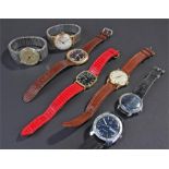 Mixed gentleman's wristwatches, examples to include Sekonda, Liga, Timex, Bulova and Ingersoll, (7)