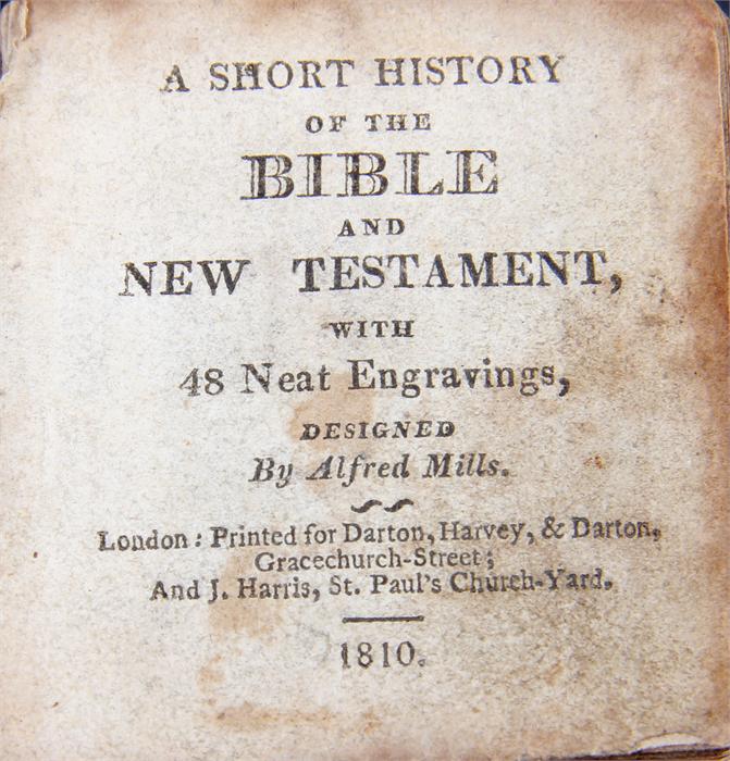 Alfred Mills miniature Bible, A short History of the Bible and new testament, with 48 neat