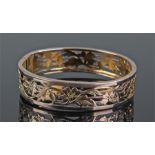 Chinese 14 carat gold bracelet, with fret pierced foliate design, 16.8 grams