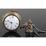 18th Century brass pair cased pocket watch, Timothy Jordon, Snow Hill, London, No 1706, the white