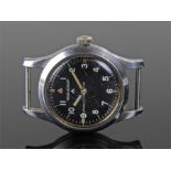 Rare Jaeger LeCoultre stainless steel British Military mark 11 wristwatch, dated 1948, the gloss