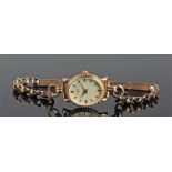 Rotary 9 carat gold ladies wristwatch, the champagne dial with gilt baton hours, housed with a 9