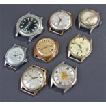 Mixed gentleman's wristwatches, examples by Tenipse, Interpol, Chalet, Buler, Mortima, Smiths and