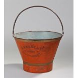 Late Victorian 'present form Southport' ice bucket, conical shape, painted in red with text to the