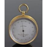 Charles Frodsham & Co compensated pocket barometer, the signed silvered dial 'Chas Frodsham & Co,