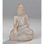 19th Century alabaster Buddha, probably Indian, se