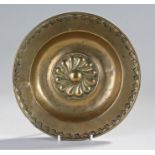 17th Century brass Nuremberg arms dish, of small p