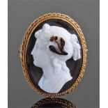 Victorian carved agate cameo, of a classical figur