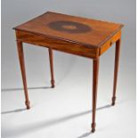 19th Century satinwood and inlaid side table, the